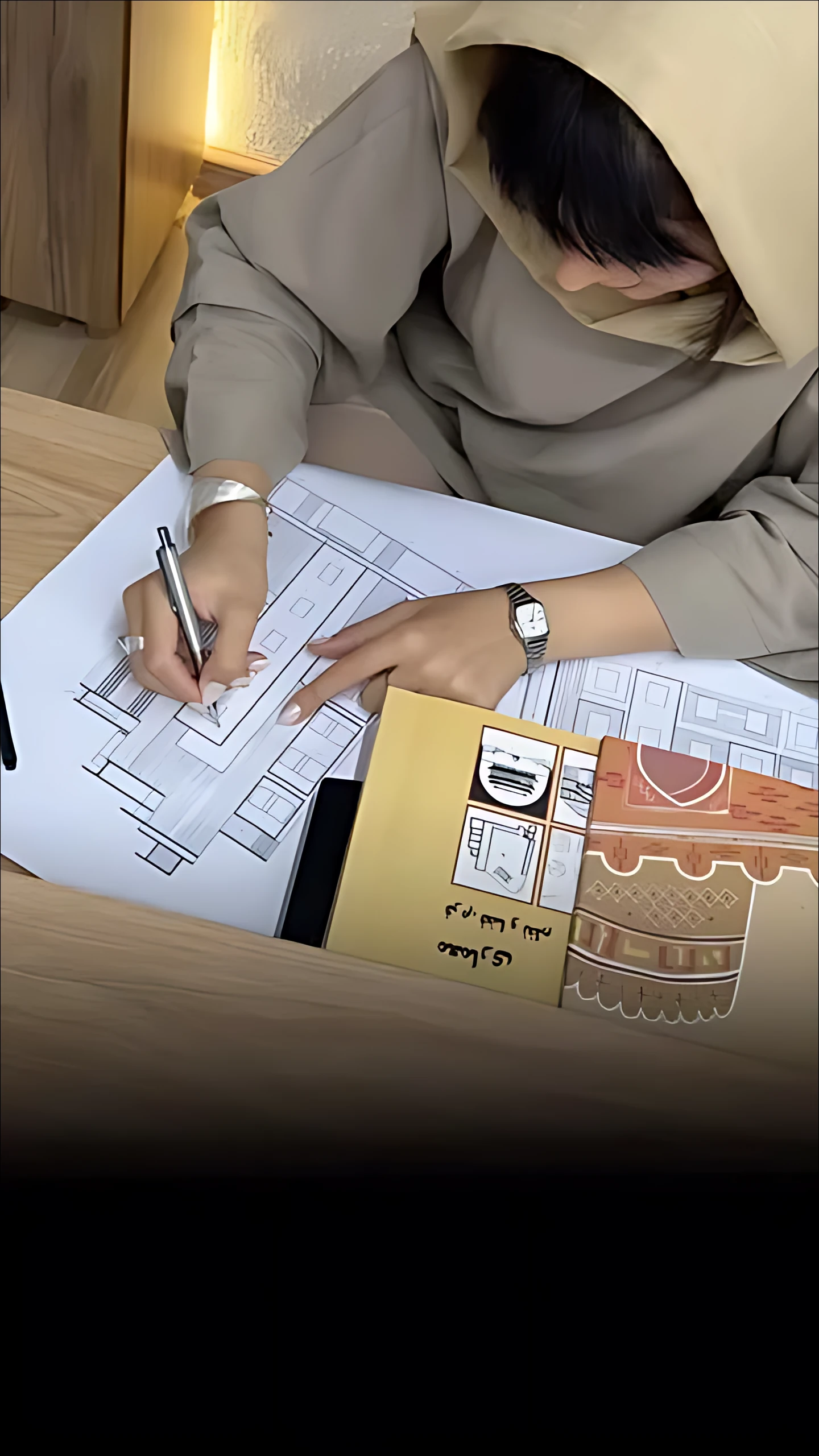 صبح پشت میز نقشه